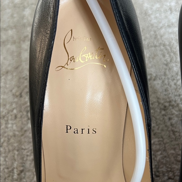 Christian Louboutin Black and White Heels with Red Soles main image 3